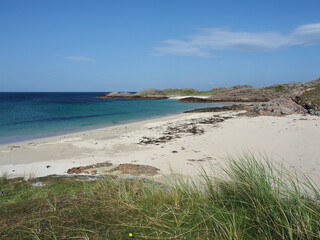 Stunning beach on the Isle of Coll. Inner Hebrides. Scotland. 
The Isle of Coll is a small Hebridean island, very much off the beaten track with many amazing beaches to explore.