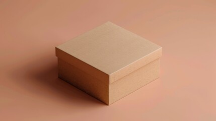 Poster - A small brown box sitting on a bright pink surface
