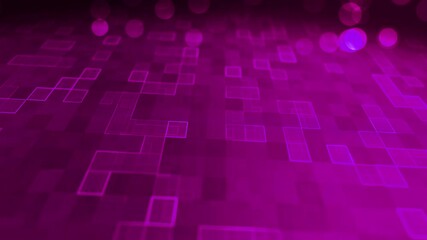 Wall Mural - abstract geometric background 3d animation motion graphics with mesh waves in vibrant glowing neon p