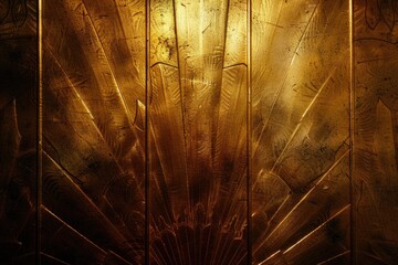 Poster - A close-up shot of a gold-colored wall with a fan, great for decorative or design purposes