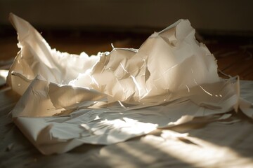 Poster - A close-up shot of a fragment of paper lying on a table