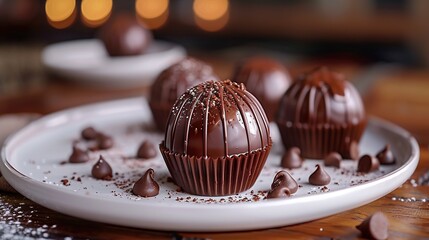 Sticker - Close Up of Dark Chocolate Ganache Drizzle