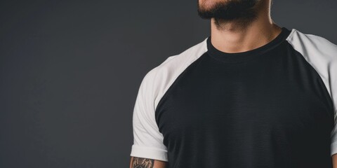 Poster - A person wearing a classic black and white striped shirt