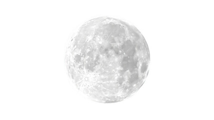 white full moon isolated on transparent background