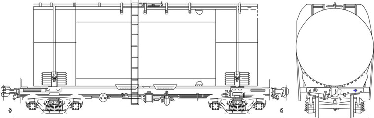 Wall Mural - Vector silhouette illustration sketch detailed design of vintage classic old train with iron carriages with rails 