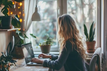 Poster - A person typing away on their laptop, possibly working or studying