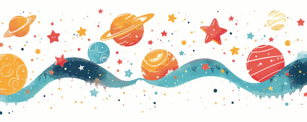 Wall Mural - toy galaxies on a white background. vector flat minimalistic isolated illustration.