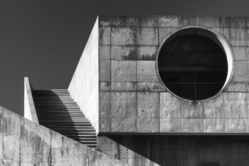 Poster - A vintage-style image of a historic building in black and white