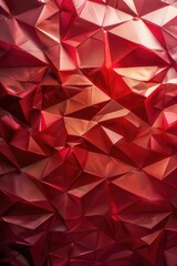 Poster - A close-up view of a vibrant red origami paper, great for decorating or creative projects