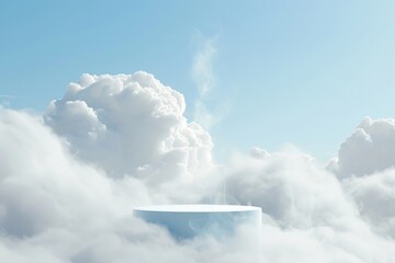 Aufkleber - A round table in a cloudy sky, simple and serene