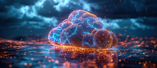 Poster - Abstract Cloud Computing Illustration