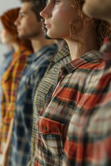 Aufkleber - A group of people standing next to each other in various poses and expressions