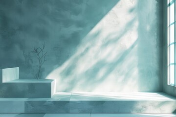 Poster - A room with a window and a plant inside