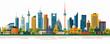 © Svitlana - Modern city skyline with diverse architecture and landmarks Vector flat minimalistic isolated illustration