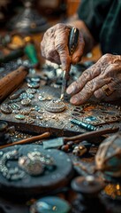 a person working on a piece of jewelry