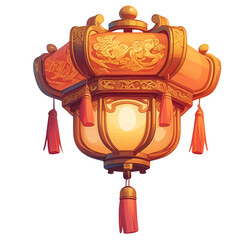 Wall Mural - a 2d cartoon clipart drawing of a lantern on an isolated transparent background