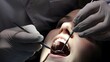 © Farid - Image of pretty woman sitting in dental chair while professional doctor fixing her teeth.