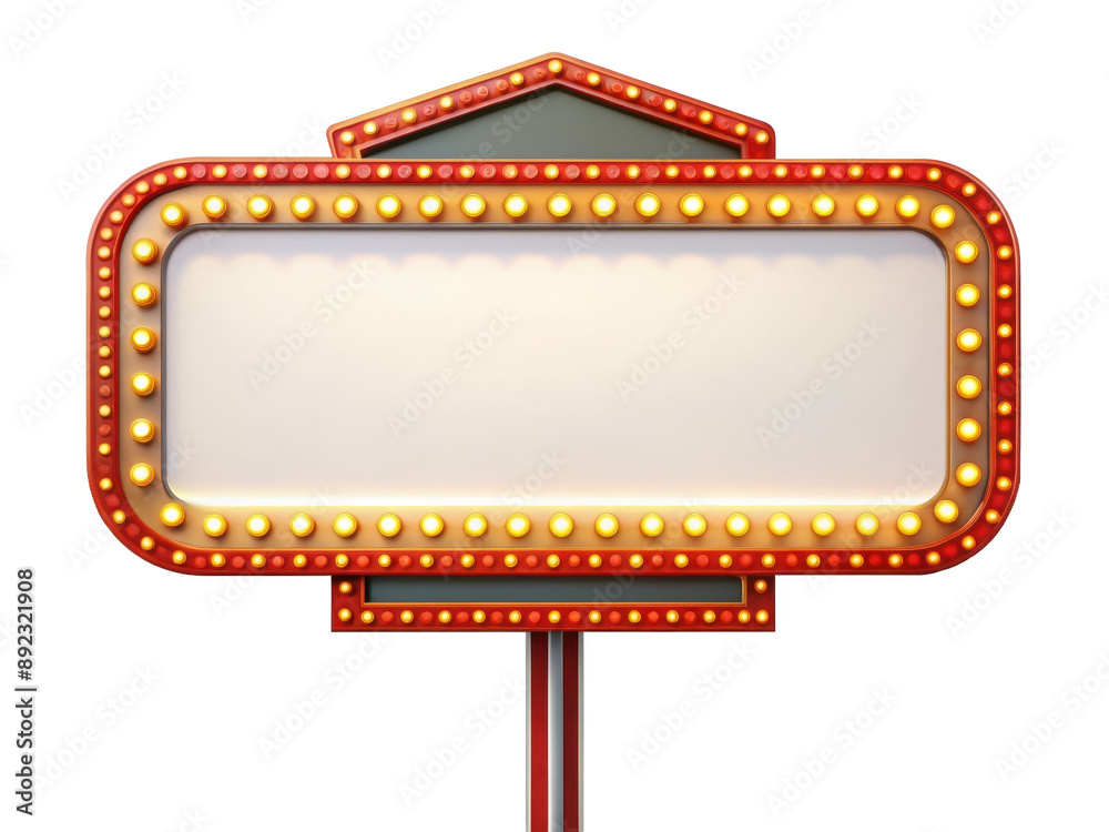 Retro marquee sign with lights, featuring a large blank space for ...