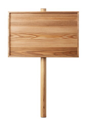 Wall Mural - wooden blank sign on stand with a natural finish, perfect for rustic and customizable messages or ad