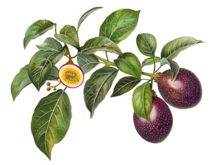 Wall Mural - passion fruit isolated on the white background