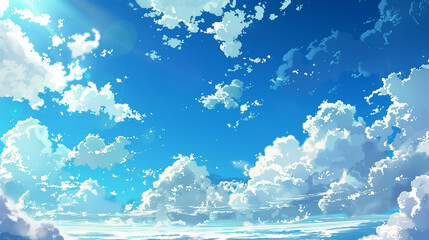 anime blue sky background