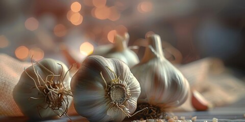 Wall Mural -  a very tastefull image of garlic heads and clove