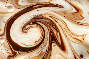 Aufkleber - Abstract art featuring a dynamic swirl of chocolate and caramel colors, creating a rich and visually captivating design.