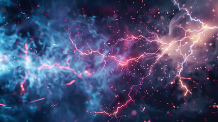Wall Mural - Illustration Abstract Electric Lightning. Concept For Battle, Confrontation Or Fight