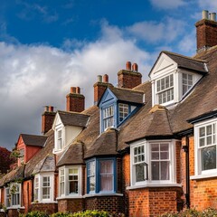 Wall Mural - Victorian terraced houses in the UK, AI generated