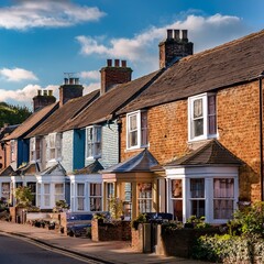 Wall Mural - Victorian terraced houses in the UK, AI generated