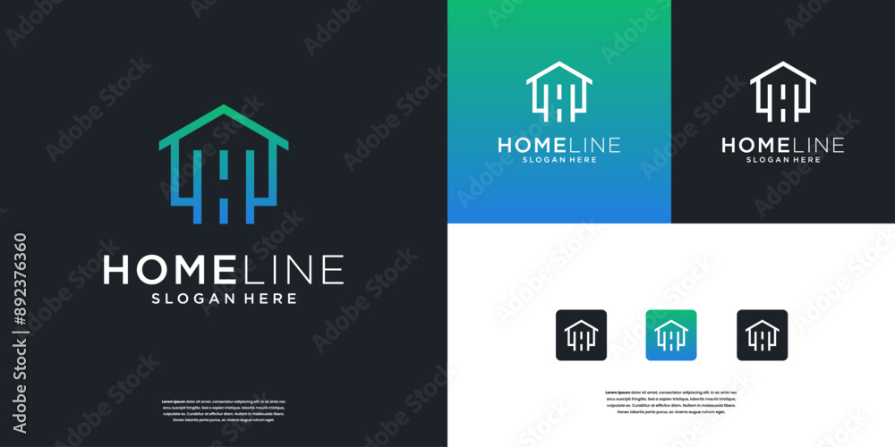Monogram letter H home real estate logo icon design inspiration Stock ...