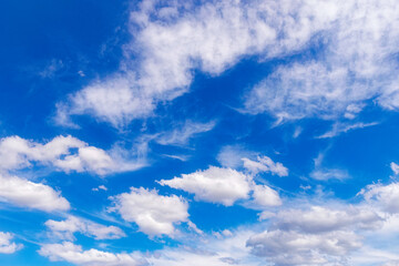 Poster - Natural background. White spring clouds