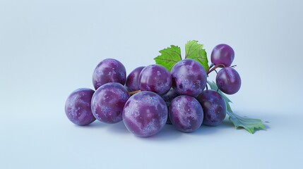 Canvas Print - A bunch of grapes on a blue background.