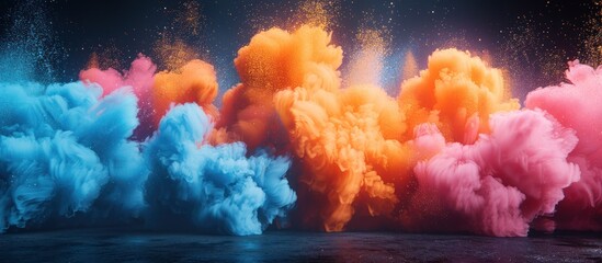 Wall Mural - Abstract Colorful Smoke Clouds Background