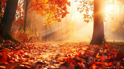 Wall Mural - Autumn Path