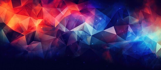 Sticker - Abstract Geometric Background with Red and Blue Colors