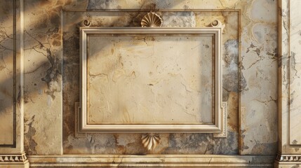 Wall Mural - Modern stone wall with baroque frame and copy space concept illustration