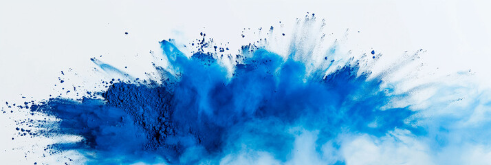 Wall Mural - abstract blue powder splash on white background