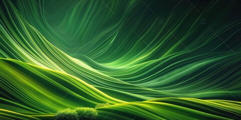 Abstract organic green lines as wallpaper background illustration created by ai