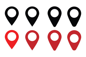 Poster - Location icon collection vector. Mobile technology pinpoint location marker on a white background. Location or Map Pin Icon Symbol Set, Location Pointers Vector Illustration set.