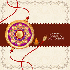 Wall Mural - Elegant Happy Raksha Bandhan Indian festival celebration card