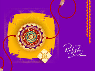 Wall Mural - Happy Raksha bandhan Indian festival celebration greeting card