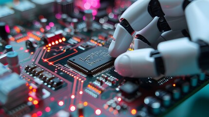 Poster - Robot Hand Interacting With a Microchip