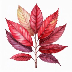 Wall Mural - beautiful colorful fall autumn watercolor leaf