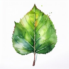 Wall Mural - isolated colorful fall autumn leaf watercolor painting