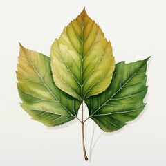 Wall Mural - isolated colorful fall autumn leaf watercolor painting