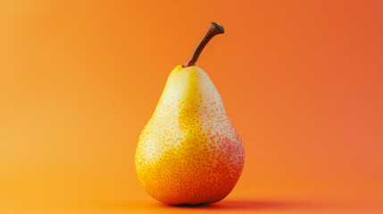 Wall Mural - Ripe pear with orange gradient background