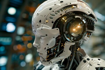 Poster - Futuristic Cyborg Head