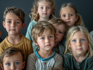 Children smiling and laughing together for a photo shoot