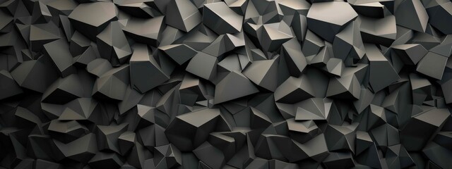 Poster - A black and white image of a wall with many small squares
